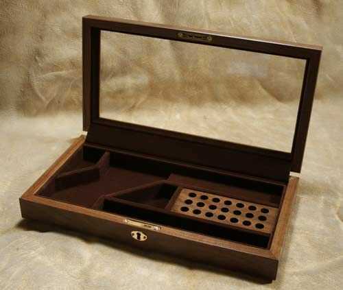 Wood Top Walnut Display Case - Pocket Model