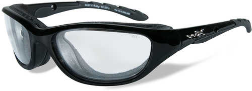 Wiley X Airrage Sunglasses - Clear Lens - Gloss Black Frame