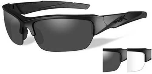 Wiley X Valor Sunglasses - Smoke Grey/Clear Lens - Matte Black Frame