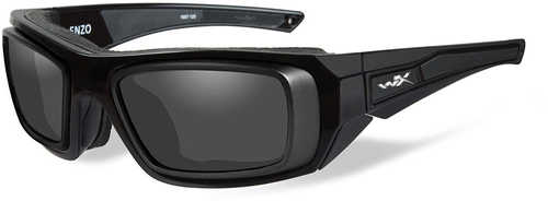 Wiley X Enzo Sunglasses - Smoke Grey Lens - Gloss Black Frame w/Rx Rim & Demo Lenses