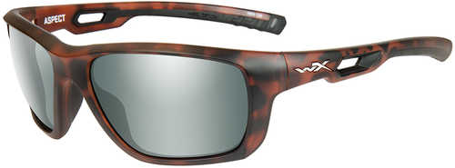 Wiley X Aspect Sunglasses - Polarized Green Platinum Flash Lens - Matte Demi Frame