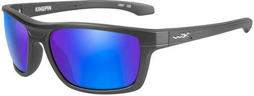 Wiley X Kingpin Sunglasses - Polarized Blue Mirror Lens - Matte Graphite Frame