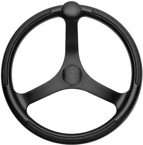 Schmitt & Ongaro Primus Wheel 13.5" Black 3/4" Tapered Shaft w/Knob Finger Grips - Powder Coat