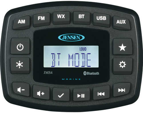JENSEN 4" JMS4RTL Waterproof Bluetooth AM/FM/WB/USB Stereo - Black