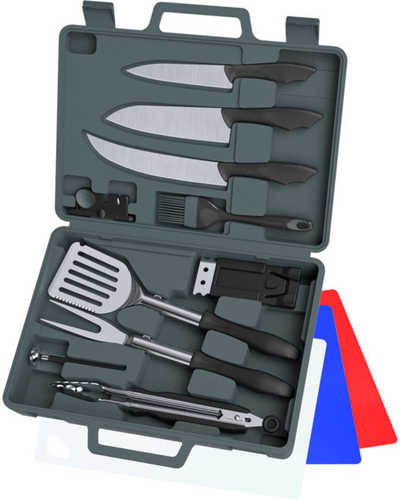 Outdoor Edge Cut-N-Que Pro 14 Piece Knife and Barbecue Kit