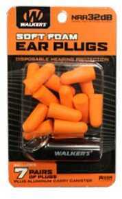 Walkers Orange Ear Plug 7pk W/case