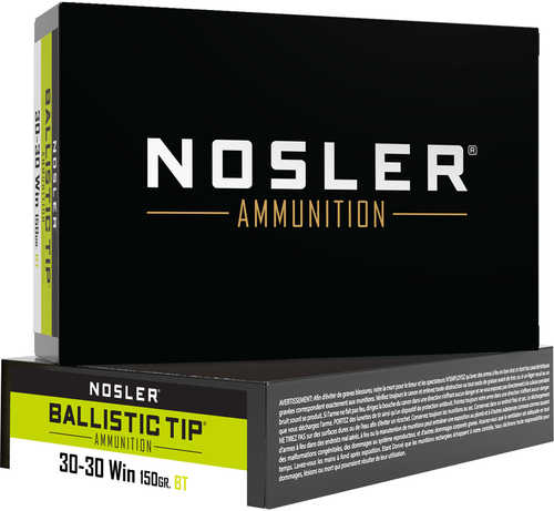Nosler Ballistic Tip Rifle Ammunition 30-30 Win. 150 gr. BT SP 20 rd. Model: 40065