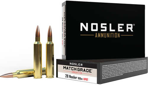 Nosler Match Grade Rifle Ammunition 28 Nosler 168 gr. CC HPBT 20 rd. Model: 51287