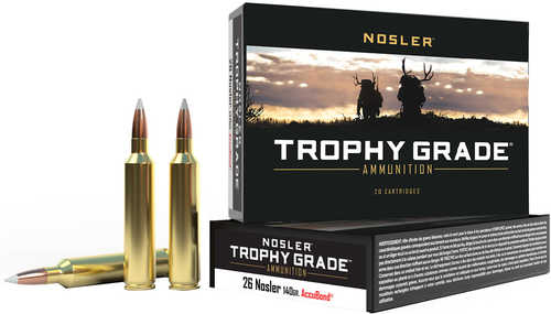 Nosler Trophy Grade Rifle Ammunition 26 Nosler 140 gr. AB SP 20 rd. Model: 60014