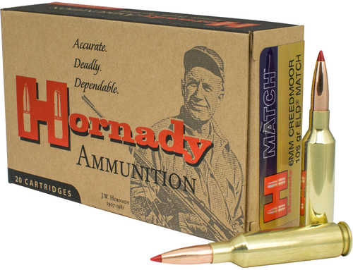 Hornady Match Rifle Ammo 6mm Creedmoor 108 gr. ELD Match 20 rd. Model: 81391