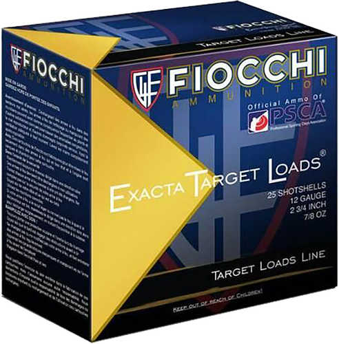 Fiocchi Exacta Trainer Shotgun Loads 12 ga. 2.75 in. 7/8 oz. 1200 FPS 7.5 Shot 25 rd. Model: 1278OZ75