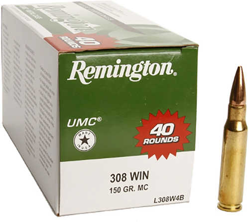 Remington UMC Centerfire Rifle Ammo 308 Win. 150 gr. FMJ 40 rd. Model: R23971