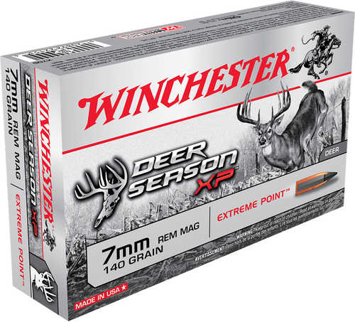 Winchester Deer Season XP Rifle Ammo 7mm Remington Magnum 140 Grain Extreme Point 20 Rounds Model: X7DS