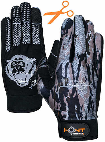 Hunt Monkey Free Style Gloves XL Hardwood Camo Model: HM711-HDWD-XL