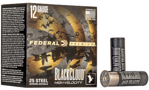 Federal Premium Black Cloud FS Steel High Velocity with Flightcontrol Flex Wad 12 Gauge 3" BB 1 1/8 oz Steel Shot 25 Rou
