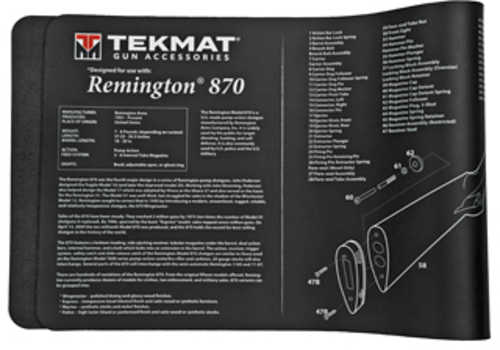 TekMat Remington 870 Mat 12"x36" Black Includes Small Microfiber TekTowel Packed In Tube R36-REM-870