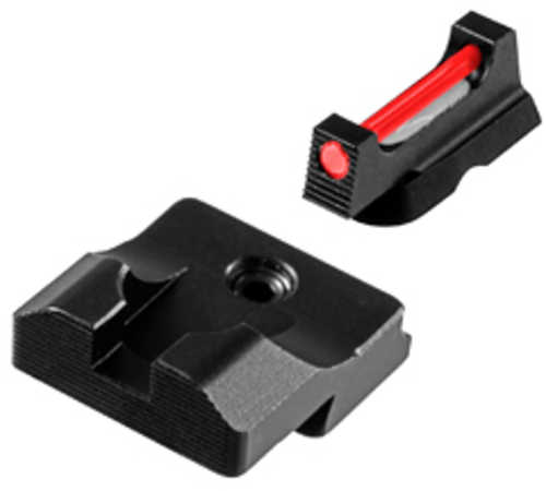 Truglo Fiber Optic Pro Sight Set For Glock High Black Rear Sight and Red Front TG-TG132G2