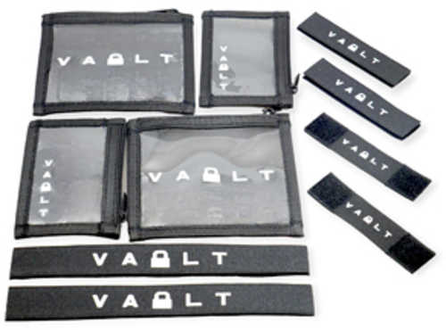 Vault Case Super Pack Black Includes 2 Small Pouches 2 Large Pouches 4 Short Elasctic Velcro Strips 2 Long Elastic Velcr
