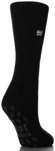 Grabber Heat Holders Ladies Slipper Socks-Black-Size 5-9