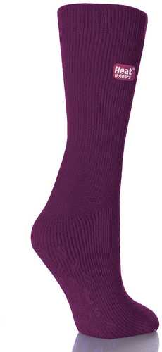 Grabber Heat Holders Ladies Slipper Socks-Fuchsia-Size 5-10