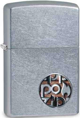 Zippo Street Chrome Lighter with Button Logo