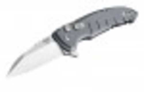 Hogue 24162 X1 Microflip 2.75" CPM154 Stainless Steel Wharncliffe 6061-T6 Anodized Aluminum Gray