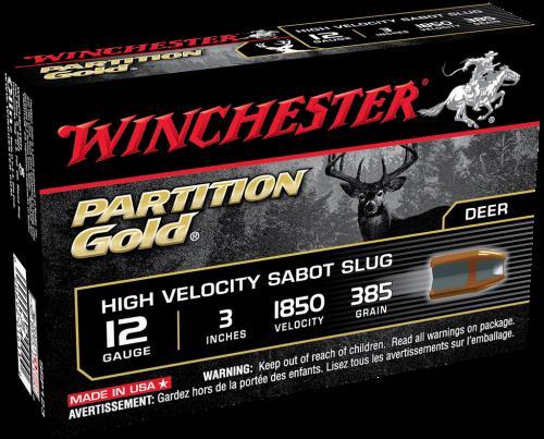 12 Gauge 3" Sabot Slug Sabot Slug  385 Gr 5 Rounds Winchester Shotgun Ammunition