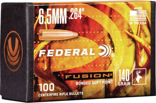 Federal FB264F2 Fusion Component 6.5mm .264 140 Gr Soft Point 100 Box