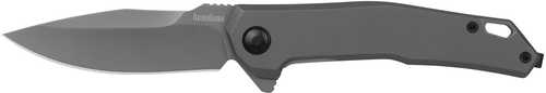 Kershaw 5570 Helitack 3.26" Flipper Drop Point Plain Gray PVD Coated 8Cr13MoV SS Blade, Gray PVD Stainless Steel Handle