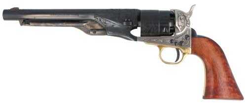 Taylor 1860 Army .44 Caliber Revolver Steel Engraved White Frame Blued 8" Barrel and Cylinder