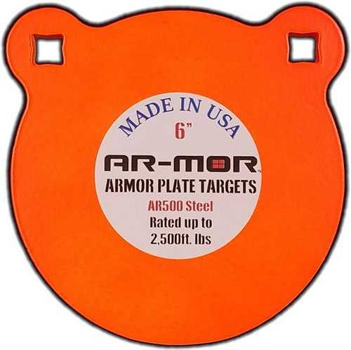 AR-MOR 6" AR500 Steel Gong 1/2" Thick Orange Round