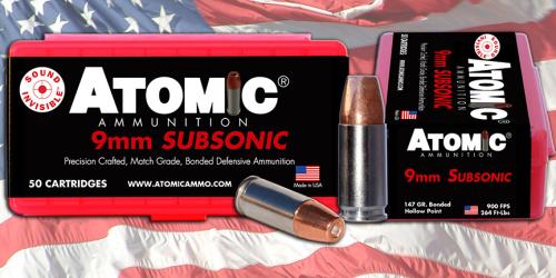 9mm Luger 165 Grain Bonded Jacketed Hollow Point 20 Rounds Atomic Ammunition