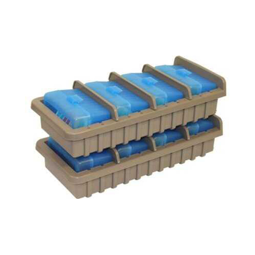 MTM Ammo Rack W/ 4 Rs50 50Rnd Flip Top Boxes CLR Blue/DK ETH