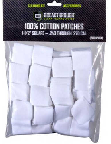 Breakthrough Cleaning Patches 1 1/2" Square .243-270 50 Pack
