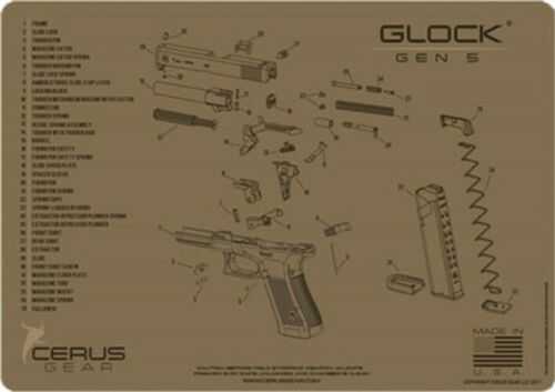 Cerus Gear 3mm Promats 12"x17" For Glock Gen5 Schematic Coyote