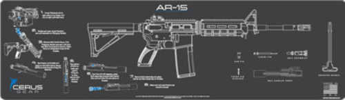 Cerus Gear 3mm Promats 14" x 48" AR-15 Mag Instructional C Gray