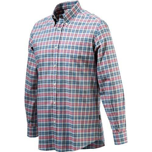 Beretta Men's Drip Dry Long Sleeve Shirt in Red, White, Blue Fancy Size X-Large