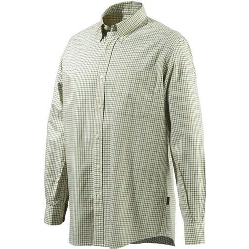 Beretta Men's Drip Dry Long Sleeve in Beige & Brown Check Size Medium