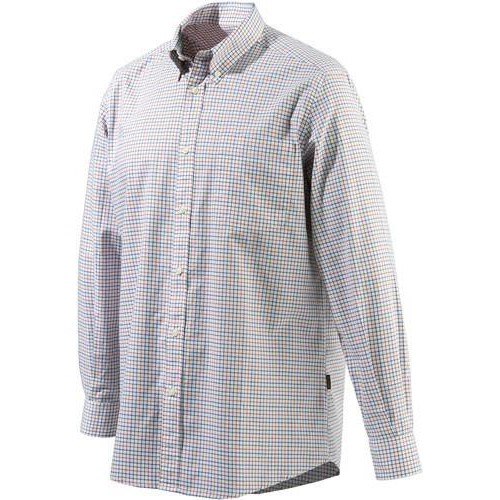 Beretta Men's Drip Dry Long Sleeve in White Fancy Check Size X-Large