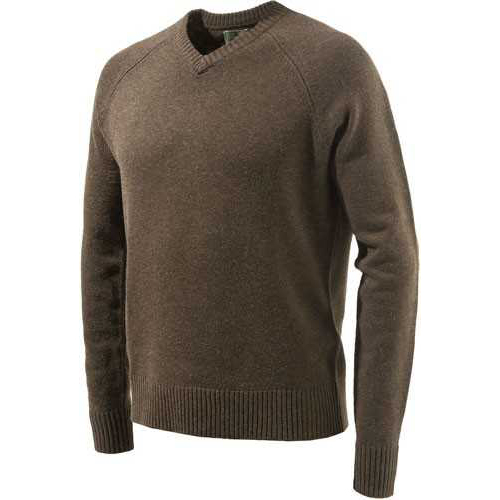 Beretta Men's Classic V-neck Sweater Brown Large