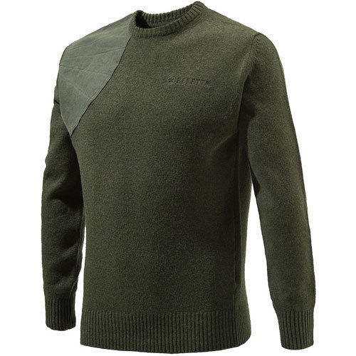 Beretta Men's Classic Round Neck Sweater in Green Size Medium