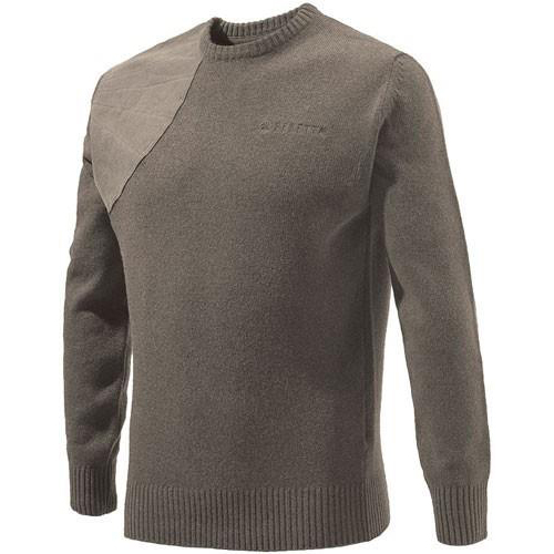 Beretta Men's Classic Round Neck Sweater in Brown Size Medium