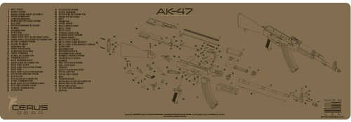 Cerus Gear 3mm Promats 12" x 36" AK47 Schematic Coyote