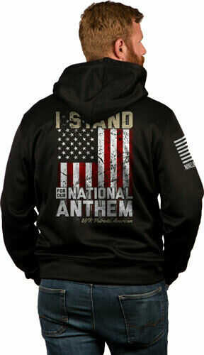 Nine Line Apparel I Stand Mens Tailgater Hoodie Black Small