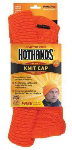 Hothands Heated Knit Cap Blaze Orange W/free Pair Of Warmers