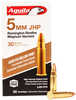 Aguila 5mm Remington Rimfire Mag The Accurate, Flat Shooting 30-Grain Projectile Has a Blistering Muzzle Velocity Of 2,300 Fps. Upon Impact, The Jacketed Hollow Point consistently delivers mushrooms W...