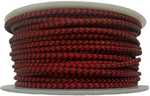 Stiff braided polyester D loop material that is highly durable with a good consistent burn.
