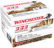 Winchester Rimfire Ammunition Specifications: - Caliber: .22 Long Rifle - Grain: 36 - Bullet: Plated Hollow Point - Velocity: 1280 Fps - Per 333 - Use: Small Game Hunting, Plinking, And Target Shootin...