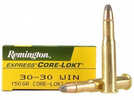 Caliber: 30-30 Winchester - Weight: 150 Grains - Bullet Type: Core-Lokt Soft Point - Muzzle Energy: 1902 ft lbs - Muzzle Velocity: 2390 fps - Casing Material: Copper - Rounds Per Box: 20 - Remington C...
