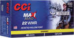 22 Win Mag Rimfire 40 Grain Jacketed Hollow Point 200 Rounds CCI Ammunition Winchester Magnum